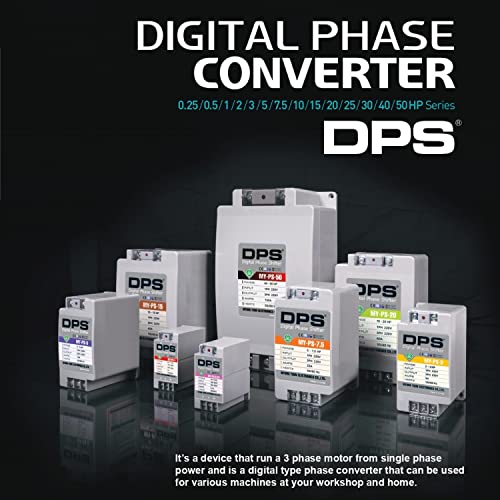 Convertidor monofásico a trifásico, modelo MY-PS-20, apto para motores trifásicos de 15 HP (11 kw) 45 amperios 200-240 V, un DPS tiene que usarse solo para un motor, entrada/salida 200 V-240 V, tipo digital