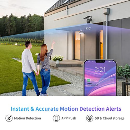 S600 3G/4G LTE Cámara de seguridad celular con energía solar para exteriores, inalámbrica, foco de visión de 360°, visión nocturna de 1080p, conversación de 2 vías, sensor de movimiento PIR, sin WiFi, Soliom