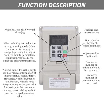 Liccx Unidad de frecuencia variable, 110 V CA 50/60 Hz 1500 W VFD, convertidor de frecuencia inversor VFD (entrada monofásica, salida 3 fases)