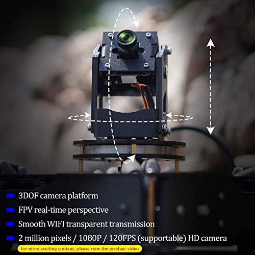 Robot inteligente Yahboom AI para cámara Raspberry Pi 4B 3-DOF con kit omnidireccional de rueda mecánica RASPLBLOCK