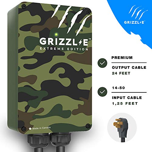 Grizzl-E Cargador VE Nivel 2, 16/24/32/40a Cable Premium de 24 pies, Estación de Carga de automóvil para Interior/Exterior (Extreme 14-24-PB)