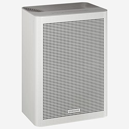 SAMSUNG Bluesky - Purificador de aire compacto, sistema de filtración para el hogar para habitaciones pequeñas con purificación inteligente, monitoreo y control remoto, modos automático y de sueño, AX26BG3100GG, gris