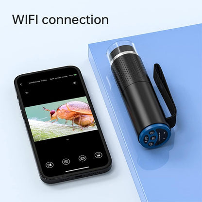 Yeacher Microscopio 1200X con Soporte Manos Libres Inalámbrico WiFi Microscopio Recargable Endoscopio Lupa Cámara Digital óptica 2M Píxeles 50-1000X Aumento 8 Luces LED Ajustables para PC Tablet