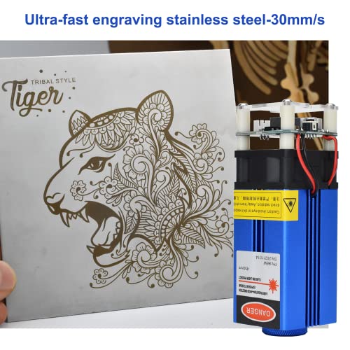 Laser Module, 6W Optical Power Professional Engraving Module, 60W Effect Laser Cutting Head with Ultra-Fine 27mm Fixed-Focus Compressed Spot, Designed for Laser Engraver Machine