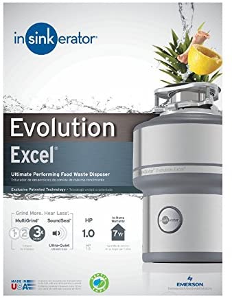InSinkErator Garbage Disposal, Evolution Excel, 1.0 HP Continuous Feed