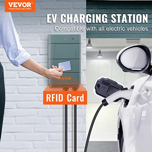 VEVOR Estación de carga de vehículos eléctricos de nivel 2, 0-40 A ajustable, 9.6 kW 240 V NEMA 6-50 enchufe inteligente EV con WiFi, cable de carga TPE de 22 pies para uso en interiores y exteriores, certificado ETL y Energy Star