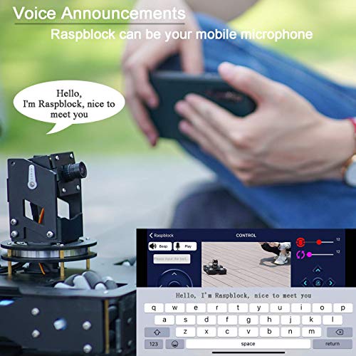 Robot inteligente Yahboom AI para cámara Raspberry Pi 4B 3-DOF con kit omnidireccional de rueda mecánica RASPLBLOCK
