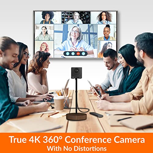 Innex Cube 4K - Cámara de video conferencia panorámica de 360° alimentada por IA, cámara web inteligente micrófonos duales, ángulo ultra ancho