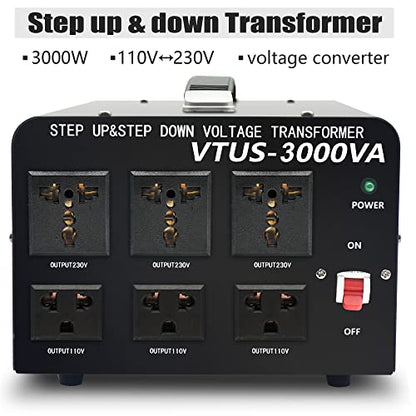 Convertidor de transformador de voltaje de 3000W convertidor de 110-120 V a 220-240 V y de 220-240 V a 110-120 V