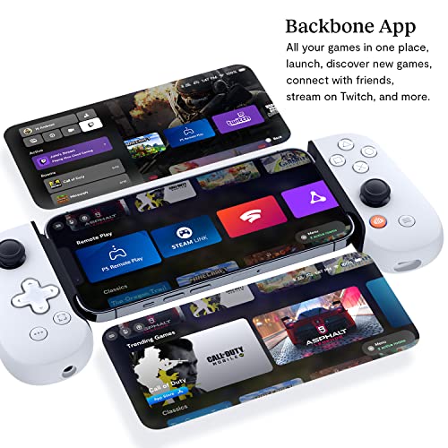BACKBONE One Mobile Gaming Controller for iPhone [PlayStation Edition] - Enhance Your Gaming Experience on iPhone - Play Xbox, PlayStation, Call of Duty, Roblox, Minecraft, Genshin Impact & More