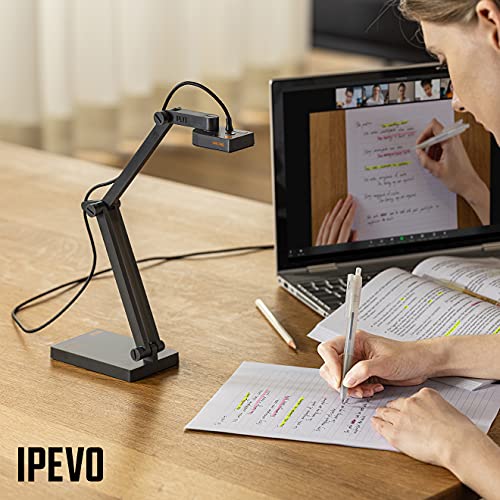 IPEVO V4K PRO Ultra HD - Cámara de documentos USB con micrófono mejorado con IA, para visualización de aula, enseñanza en línea 5-903-3-01-00