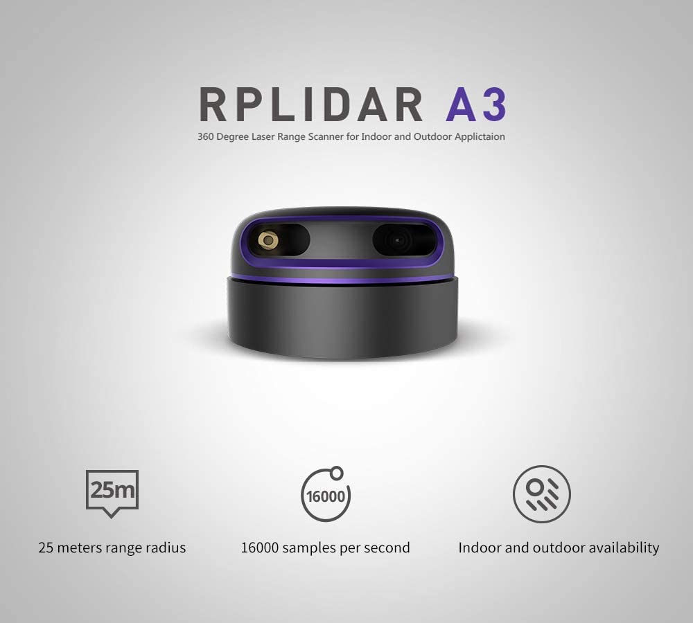 youyeetoo Slamtec RPLIDAR A1/A2/A3/S1 2D LIDAR Sensor escáner de radio de escaneo de 360 grados LIDAR Sensor Escáner para la Evitación de Bstacle y la Navegación de Robots