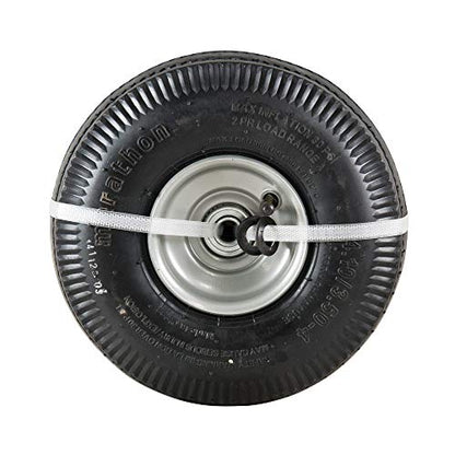 Marathon 2-Pack 4.10/3.50-4" Pneumatic (Air Filled) Hand Truck / All Purpose Utility Tires on Wheels, 2.25" Offset Hub, 5/8" Bearings
