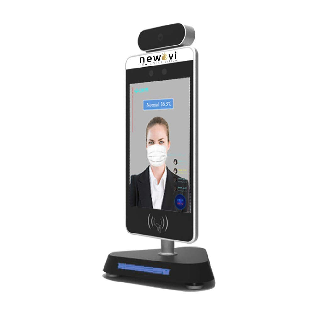 Visionera ThermalBody Medición de temperatura - Reconocimiento facial Sistema de medición de temperatura corporal sin contacto con Face ID Data Bank Visionera 3000 con soporte de mesa