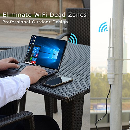 WAVLINK Extensor de enrutador WiFi AC600 punto de acceso WiFi al aire libre, banda dual de alta potencia 2.4+5G 600 Mbps AP/Wi-Fi extensor de alcance 3 en 1,
