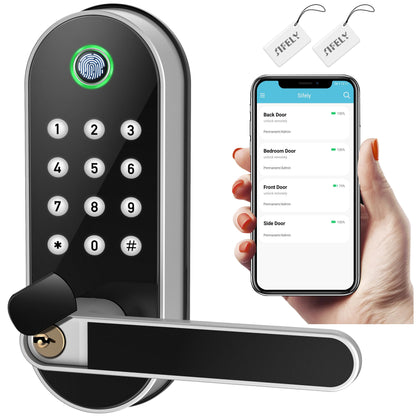 Sifely Cerradura inteligente, cerradura de puerta de entrada sin llave, cerradura de puerta inteligente, cerradura de puerta con teclado, cerradura de puerta de huellas dactilares, cerradura de puerta