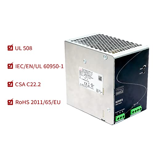 Fuente de alimentación de riel DIN 480W 24VCC 20A, 1 monofásico, 0165N-24V480W1ACQ
