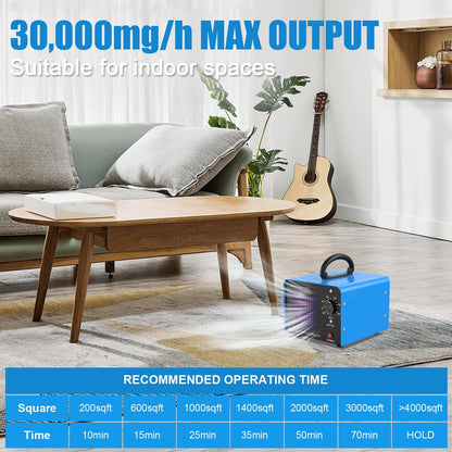 ECNLAN 0zone Generator, 30000mg/h 0zone Ionizador de máquina para el hogar/sótano/humo/habitación de mascotas