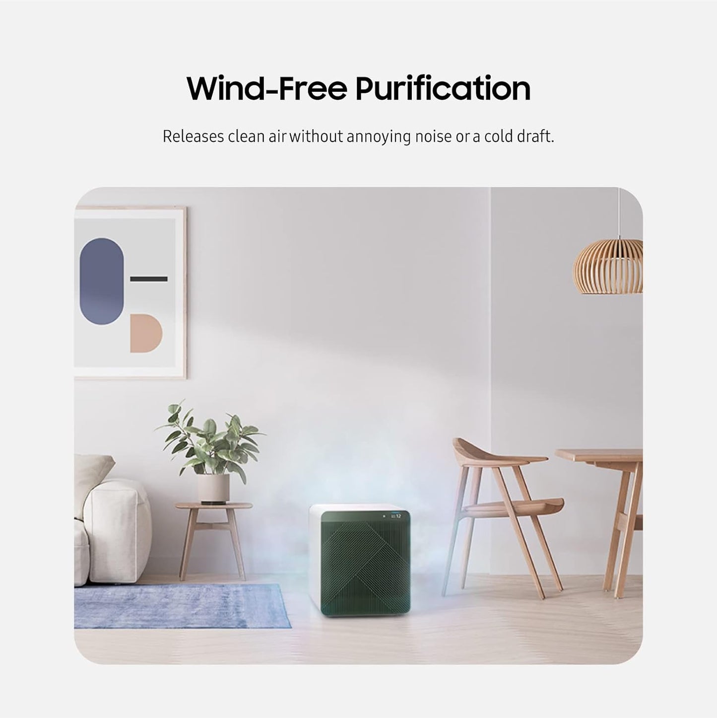 SAMSUNG BESPOKE - Purificador de aire cubo, eliminador de olores, sistema doméstico con filtración HEPA, purificación de 360 grados, modo mascota, control inteligente, atrapa el polvo, AX350A9350N, gris