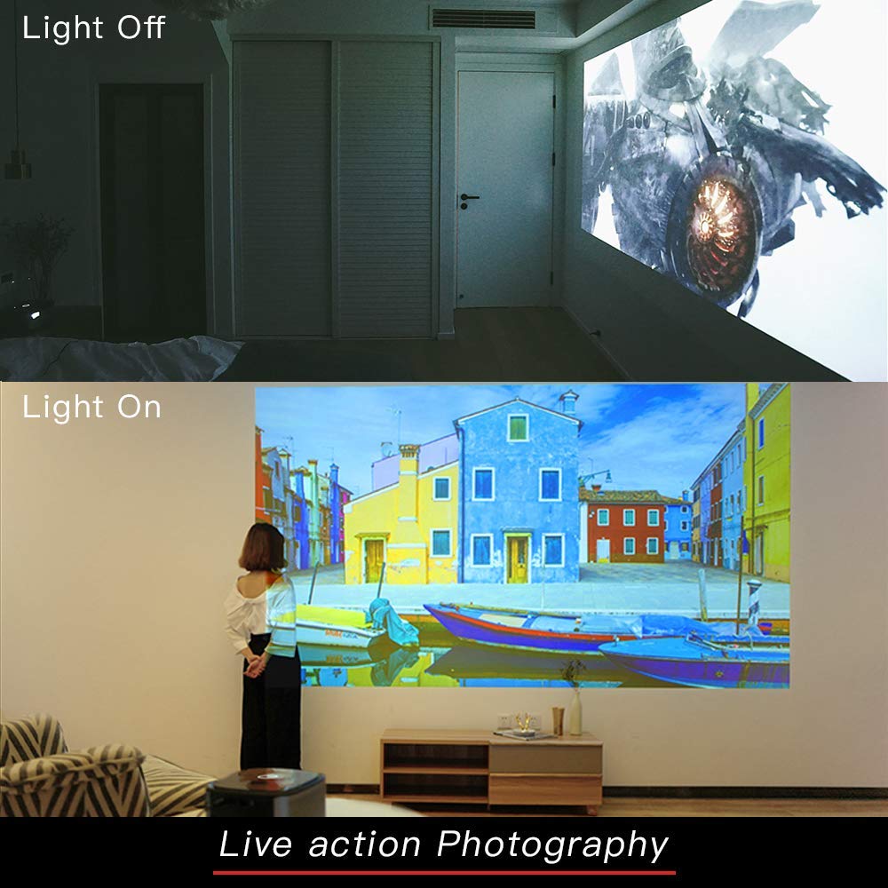 JMGO J6S Native 1080P Full HD 4K Projector with Android, 1100 ANSI lm, Auto Focus, Keystone Correction,DLP, Dolby, 3D, WiFi, Bluetooth Speaker, Smart Home Cinema Video Projector, 300" Picture