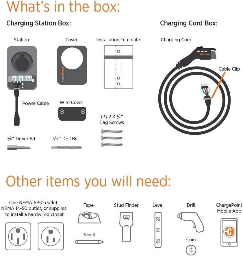 ChargePoint Home Flex Electric Vehicle (EV) Charger 16 to 50 Amp, 240V – 