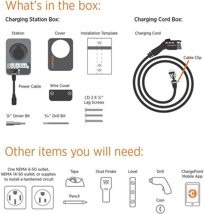 ChargePoint Home Flex Electric Vehicle (EV) Charger 16 to 50 Amp, 240V, Level 2 WiFi Enabled EVSE, UL Listed, Energy Star