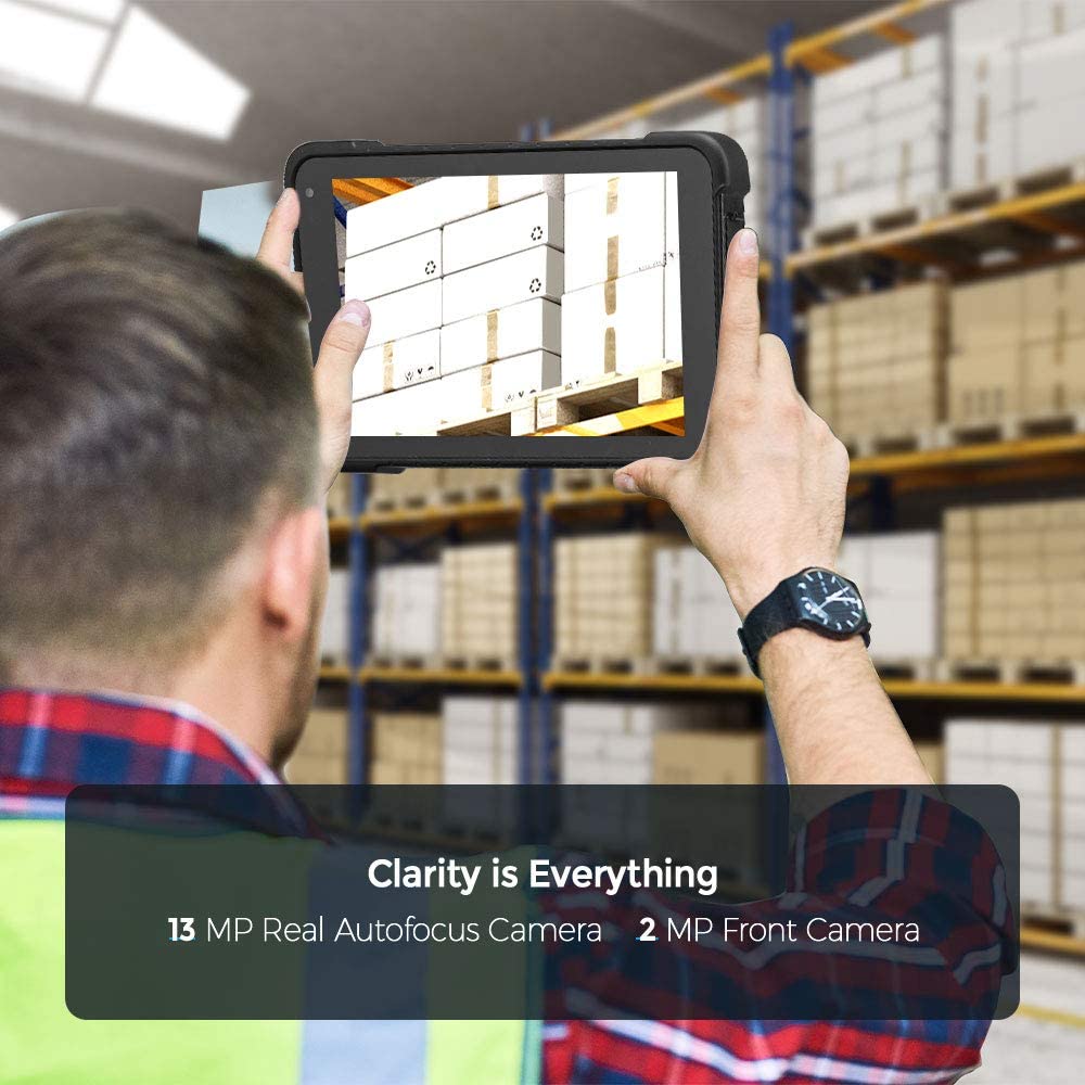 LOSRECAL Rugged Tablet Android 8.1 GMS Zebra 2D Android Barcode Scanner 8 Inch Industrial Tablet MIL-STD-810G IP67 WiFi NFC 4G GPS BT 8500mAh Android Tablet for Warehouse Management Field Mobile Work