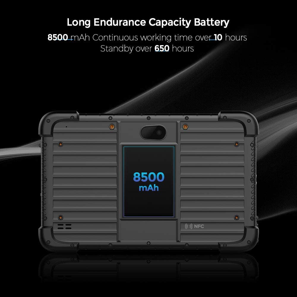 LOSRECAL Rugged Tablet Android 8.1 GMS Zebra 2D Android Barcode Scanner 8 Inch Industrial Tablet MIL-STD-810G IP67 WiFi NFC 4G GPS BT 8500mAh Android Tablet for Warehouse Management Field Mobile Work