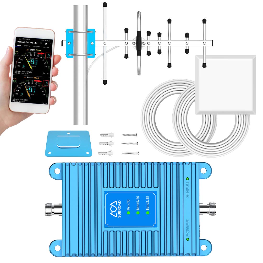 Amplificador de señal de teléfono celular para el hogar, amplificador de  teléfono celular con 2 antenas. Boost 4G 5G LTE datos para Verizon AT&T y