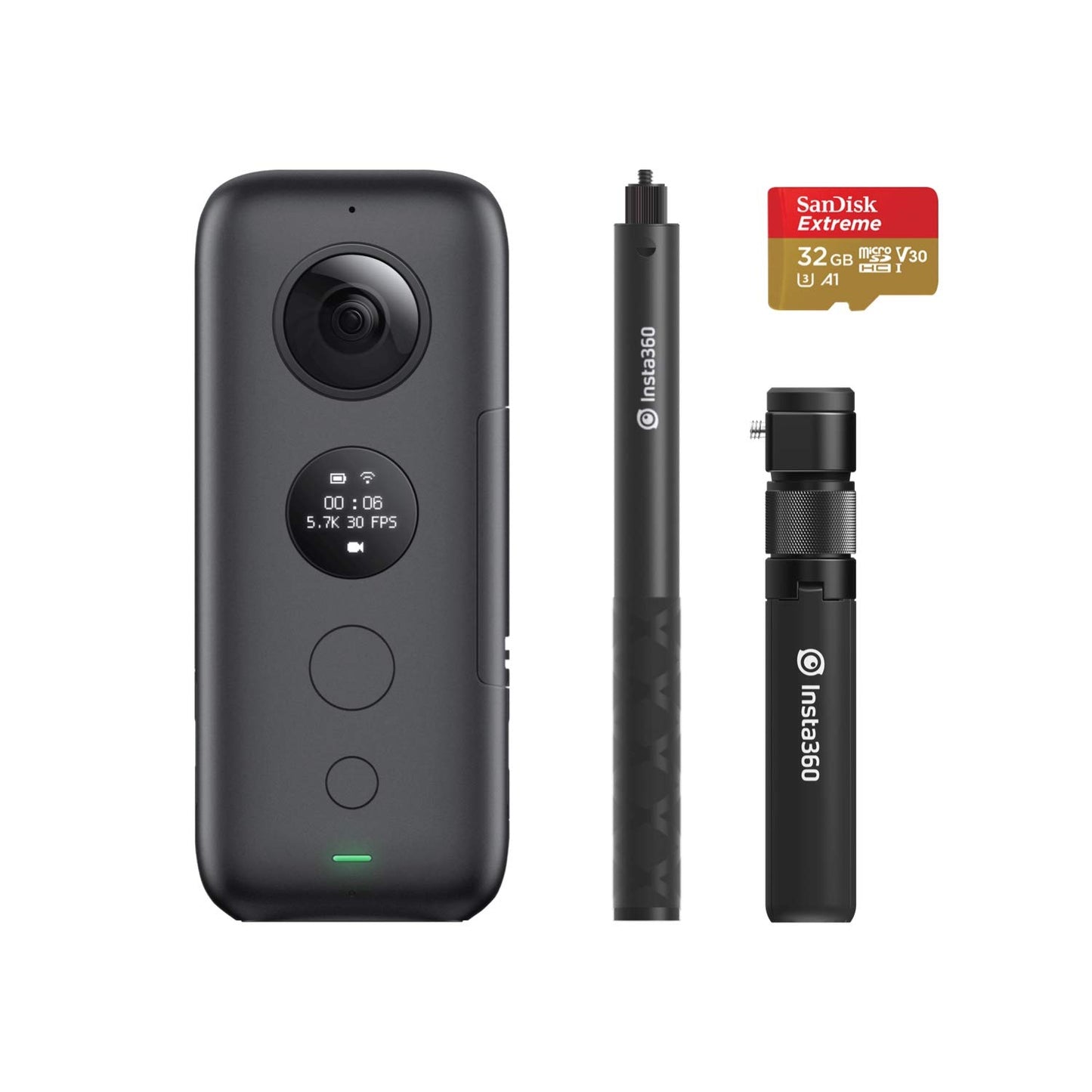 Insta360 ONE X Panoramic Sports Video Action Camera 5.7K 18MP Stabilization Real Time WiFi Transfer (with Built-in Memory Card)