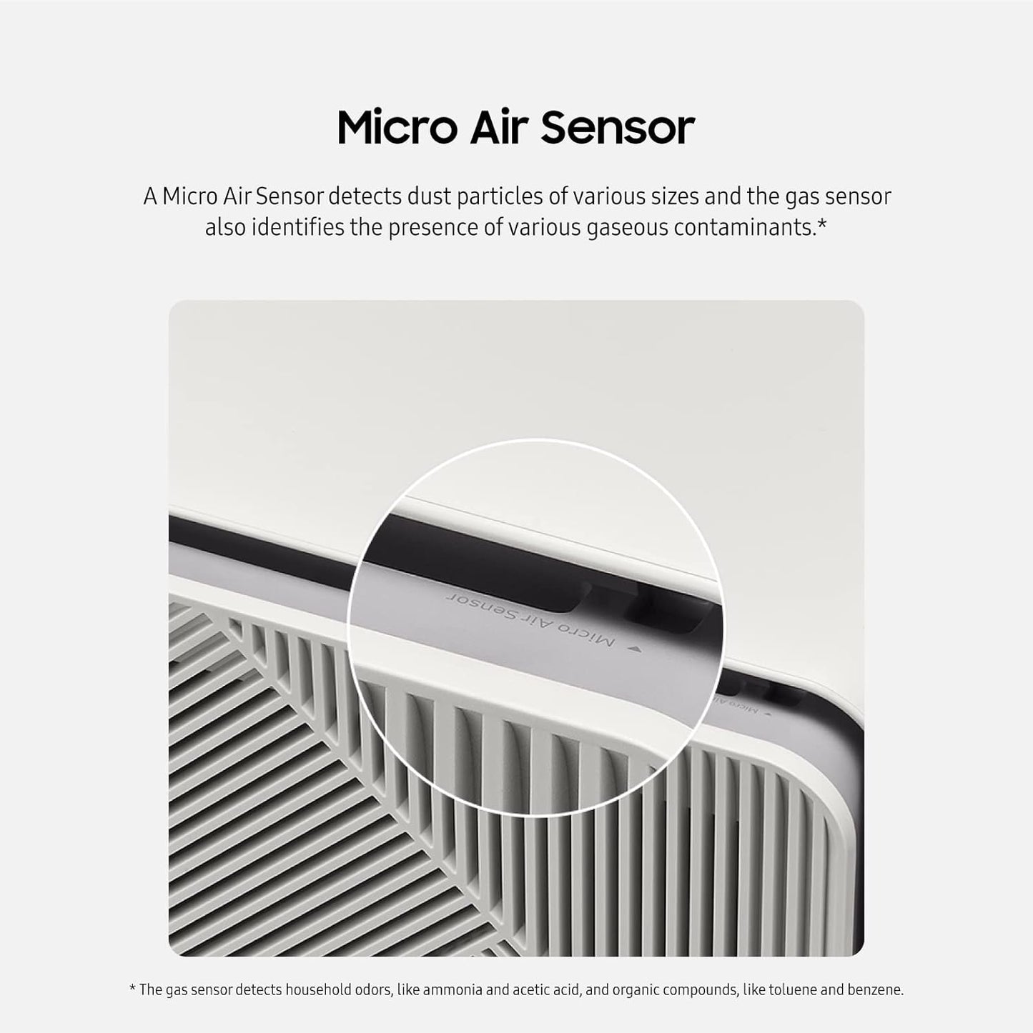 SAMSUNG BESPOKE - Purificador de aire cubo, eliminador de olores, sistema doméstico con filtración HEPA, purificación de 360 grados, modo mascota, control inteligente, atrapa el polvo, AX350A9350N, gris