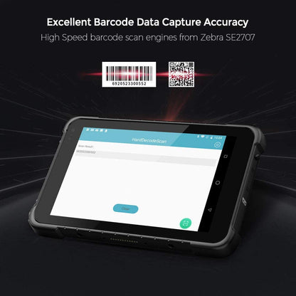 LOSRECAL Rugged Tablet Android 8.1 GMS Zebra 2D Android Barcode Scanner 8 Inch Industrial Tablet MIL-STD-810G IP67 WiFi NFC 4G GPS BT 8500mAh Android Tablet for Warehouse Management Field Mobile Work
