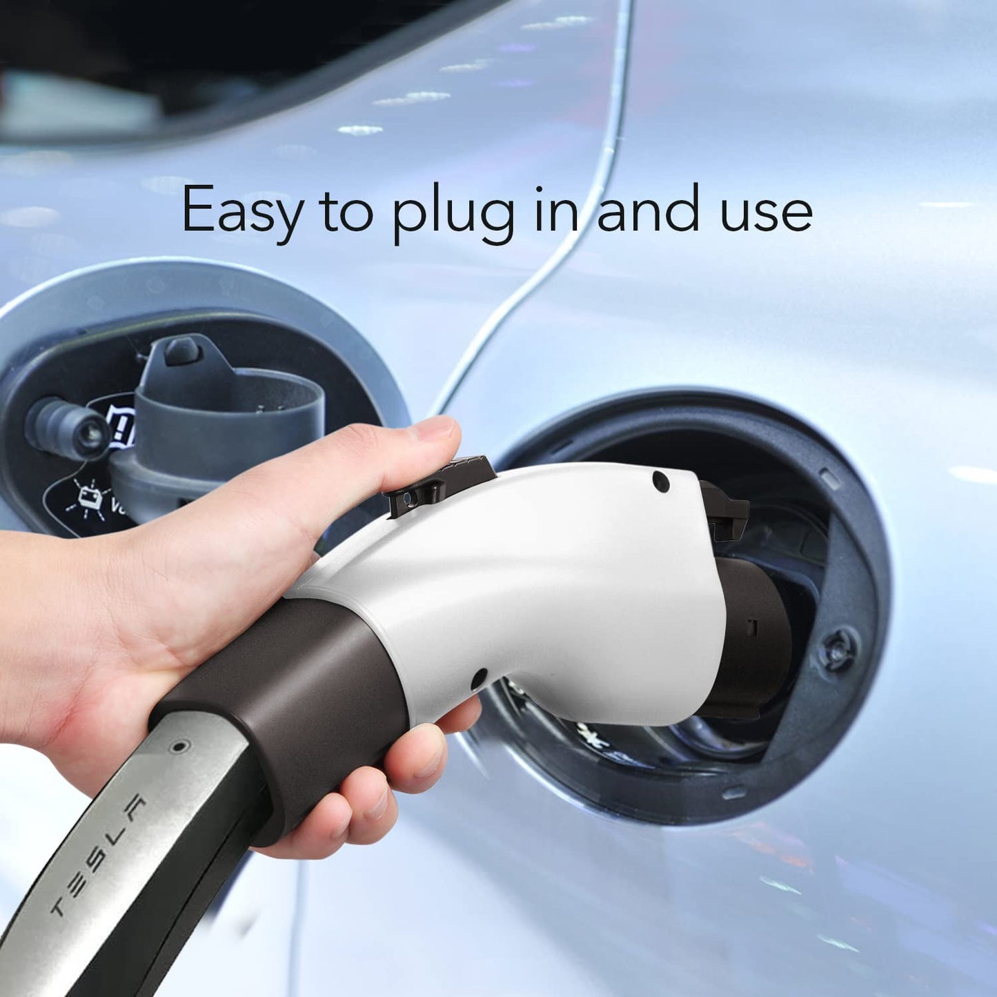 Lectron [Solo para J1772 EVs Tesla a J1772 Adaptador de carga, máximo 48 amperios y 250 V, compatible con conectores Tesla de alta potencia, cargadores de destino y conectores móviles (negro)