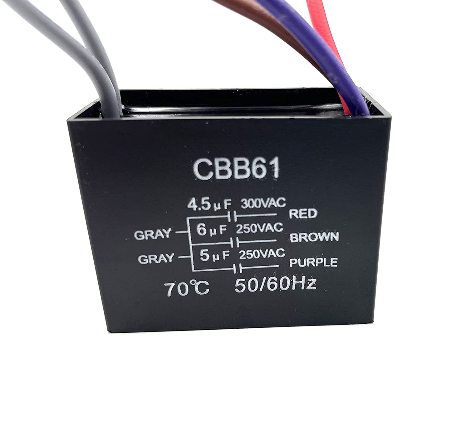 Condensador de ventilador de techo CBB61 4.5uf + 6uf + 5uf 5 alambres 250V