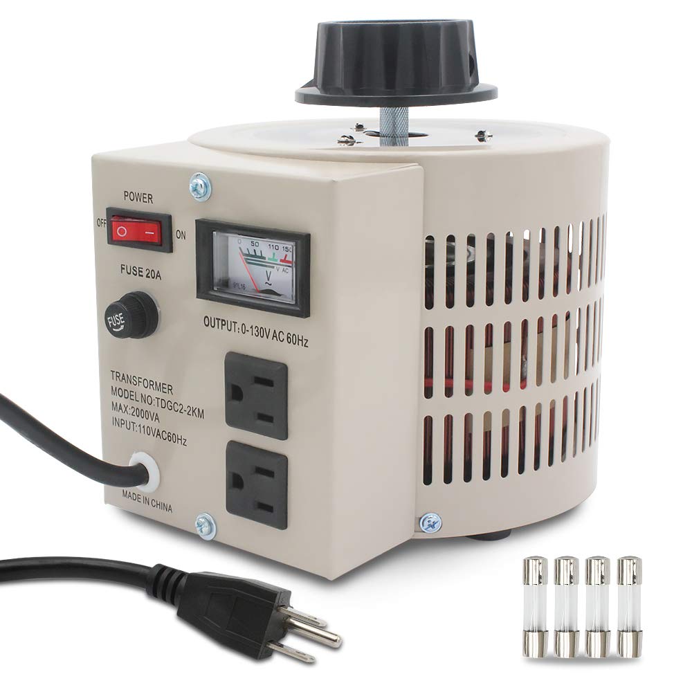 Regulador de voltaje variable del transformador variable, salida 0-130 V, entrada de 110 V-120 V