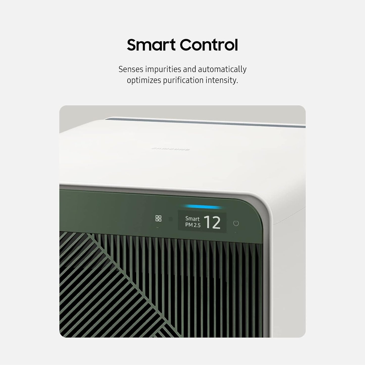 SAMSUNG BESPOKE - Purificador de aire cubo, eliminador de olores, sistema doméstico con filtración HEPA, purificación de 360 grados, modo mascota, control inteligente, atrapa el polvo, AX350A9350N, gris