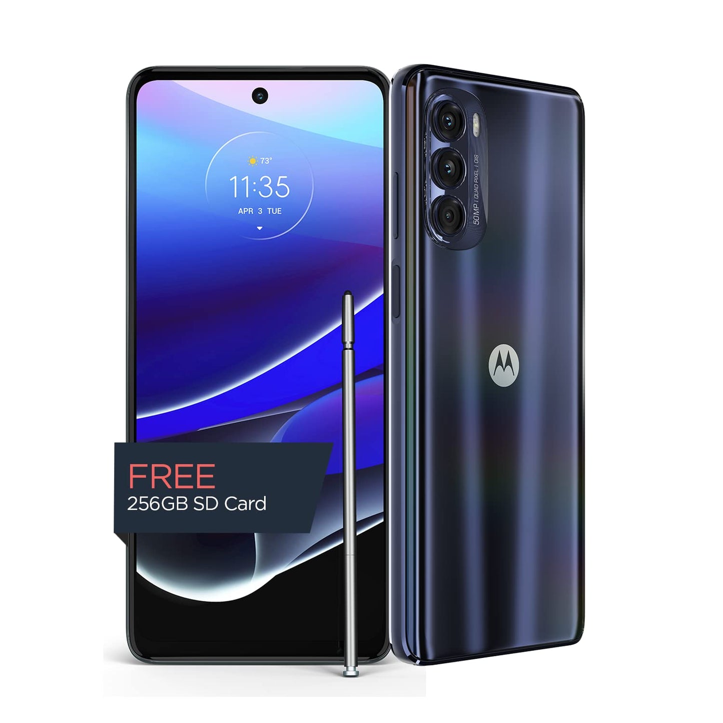 Motorola Moto G Stylus 5G | 2022 | Desbloqueado | 8/256 GB | Cámara de 50 MP | Azul Acero PATJ0004US