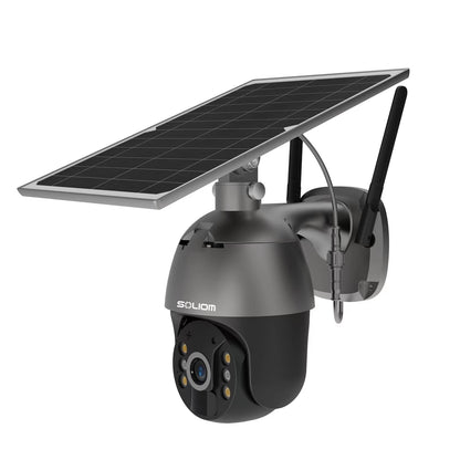 S600 3G/4G LTE Cámara de seguridad celular con energía solar para exteriores, inalámbrica, foco de visión de 360°, visión nocturna de 1080p, conversación de 2 vías, sensor de movimiento PIR, sin WiFi, Soliom