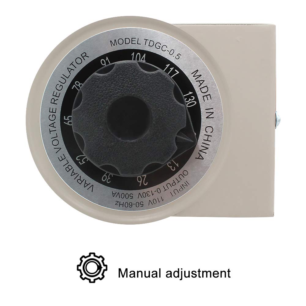 LVYUAN Regulador de voltaje variable del transformador variable, salida 0-130 V, entrada de 110 V-120 V (500 VA)