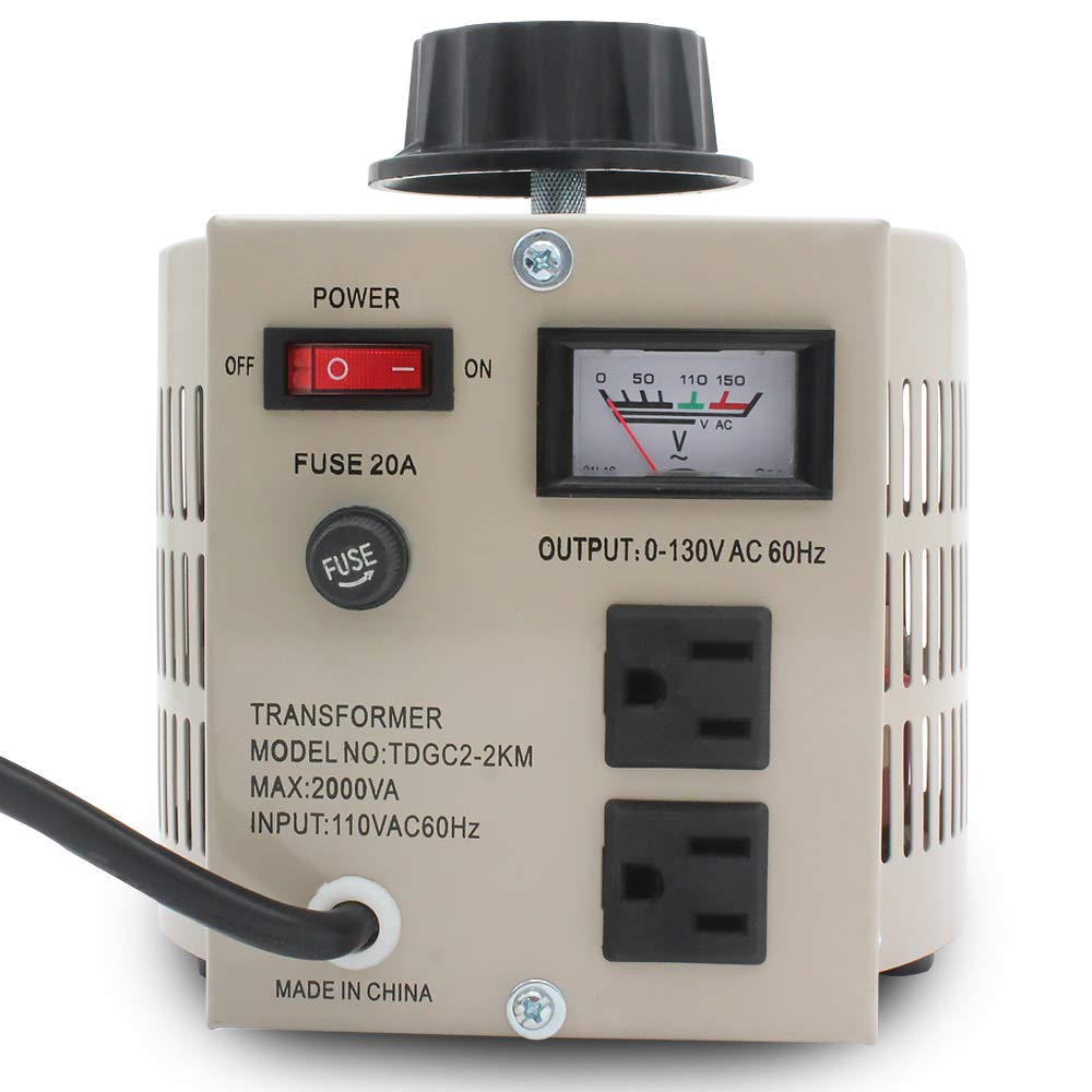 Regulador de voltaje variable del transformador variable, salida 0-130 V, entrada de 110 V-120 V