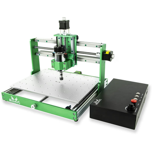 FoxAlien x WoodMads WM-3020 - Enrutador CNC para espeleología de metal, rieles lineales de husillo de 300 W y tornillos de bola, fresadora de 3 ejes para aluminio, cobre, madera, acrílico