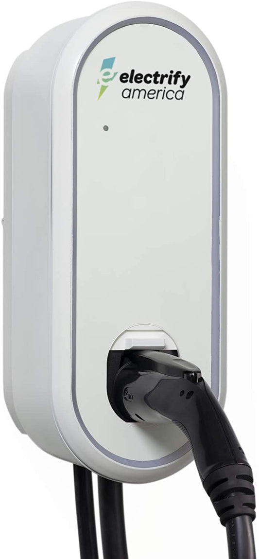 Electrify America - Cargador de casa para vehículo eléctrico de nivel 2 (EV), 32 A, 240 V, EVSE (enchufe NEMA 14-50 o estación de carga con cable duro), listado UL, cable de 24.6 pies