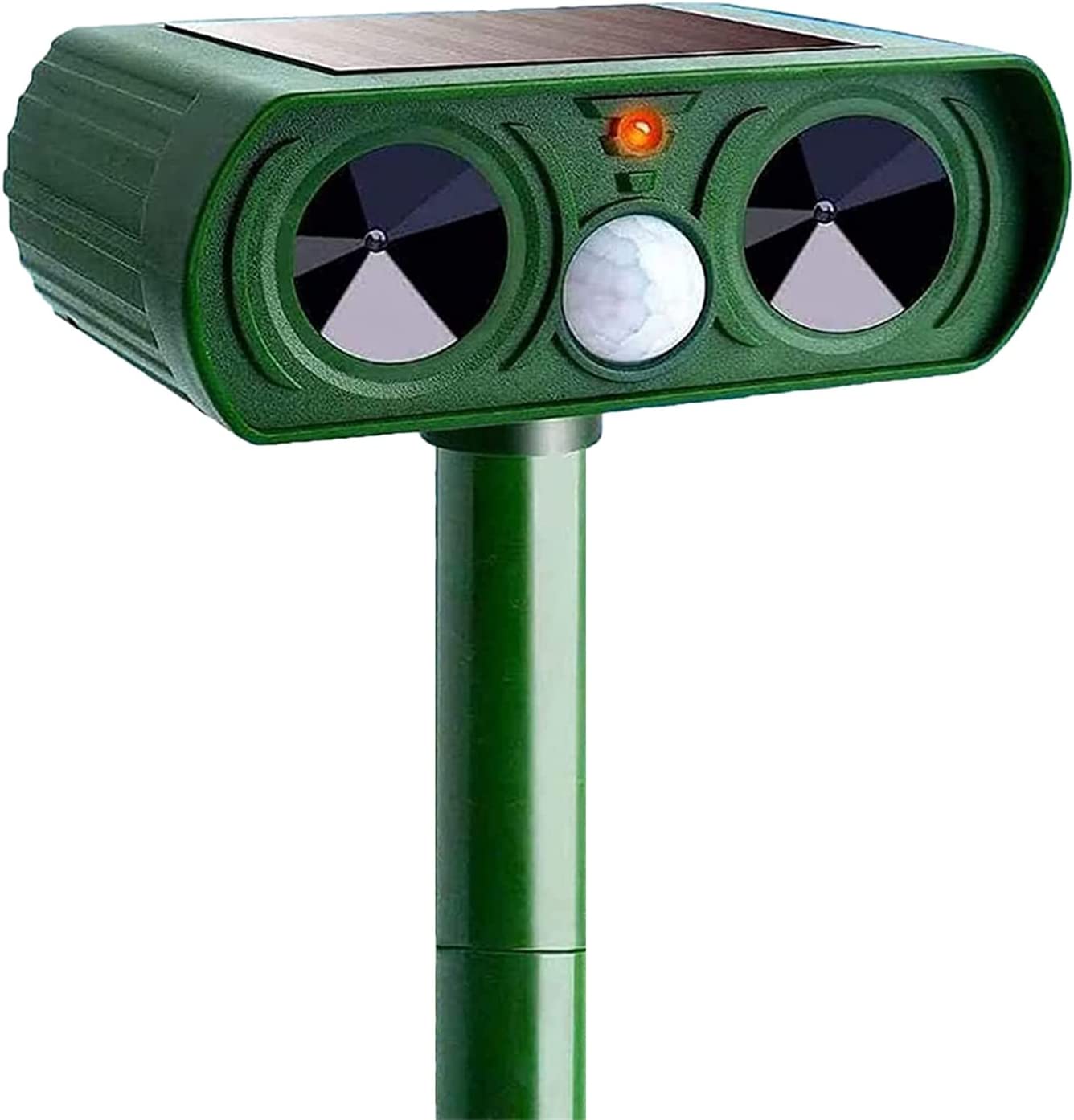 ABILLY Solar ultrasónico repelente de rata, ardilla, ciervo, mapache, mofeta, conejo, topo, perro, gato, impermeable con detector de movimiento