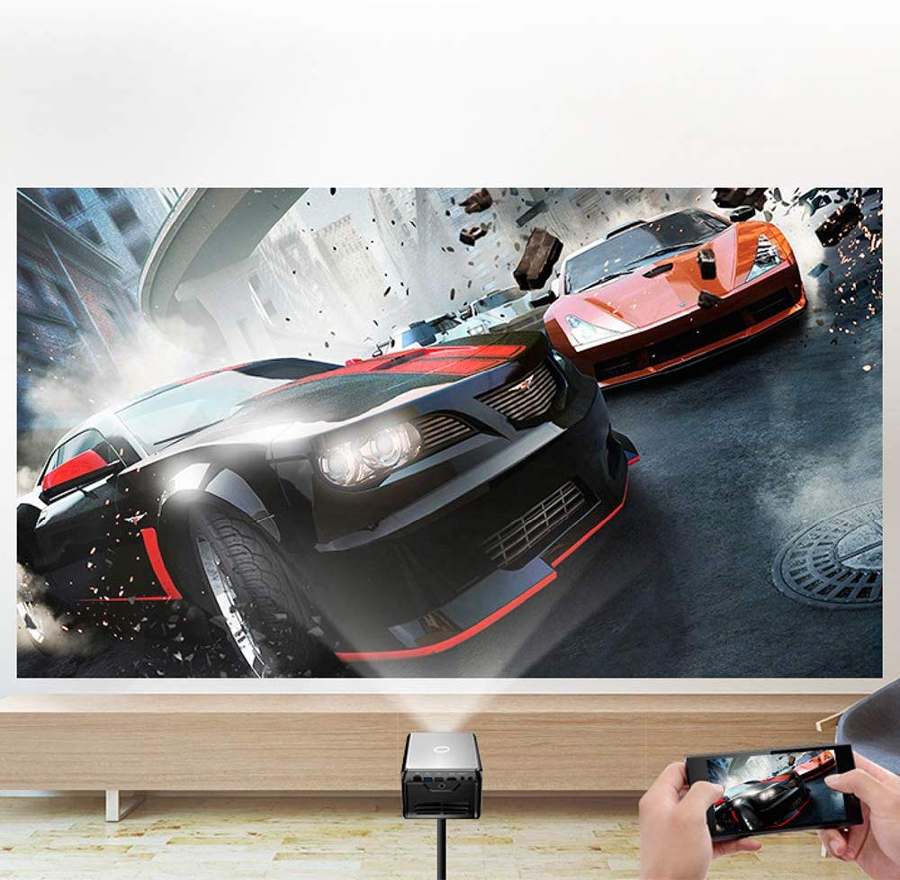 JMGO J6S Native 1080P Full HD 4K Projector with Android, 1100 ANSI lm, Auto Focus, Keystone Correction,DLP, Dolby, 3D, WiFi, Bluetooth Speaker, Smart Home Cinema Video Projector, 300" Picture