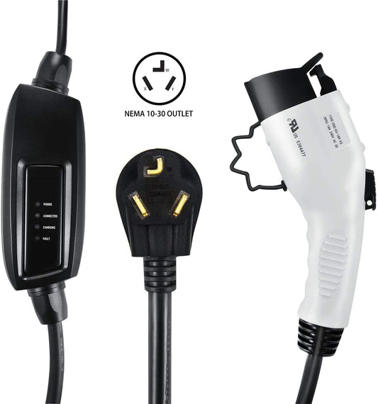 Lectron 120V/240V 16 Amp Level 2 EV Charger with 21ft Extension Cord J1772 Cable & Nema 5-15 Plug