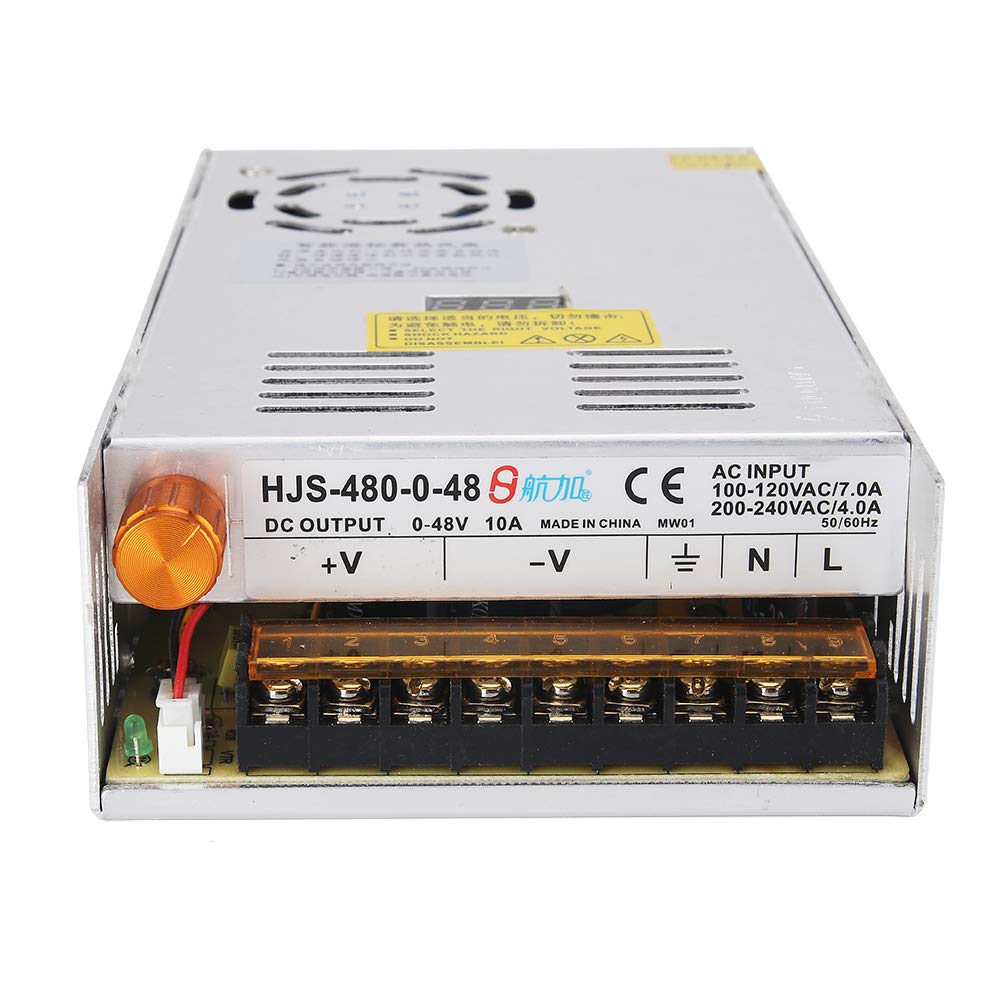 Convertidor de voltaje de corriente continua ajustable CA 110V-220V CC 0-48V Módulo Fuente de alimentación conmutada Pantalla digital 480W Ventilado