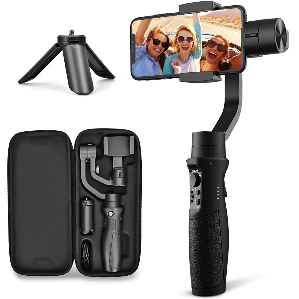 3-Axis Gimbal Stabilizer for iPhone X XR XS Smartphone Vlog Youtuber Live Video Record with Sport Inception Mode Face Object Tracking Motion Time-Lapse - Hohem Isteady Mobile Plus (Upgraded New)