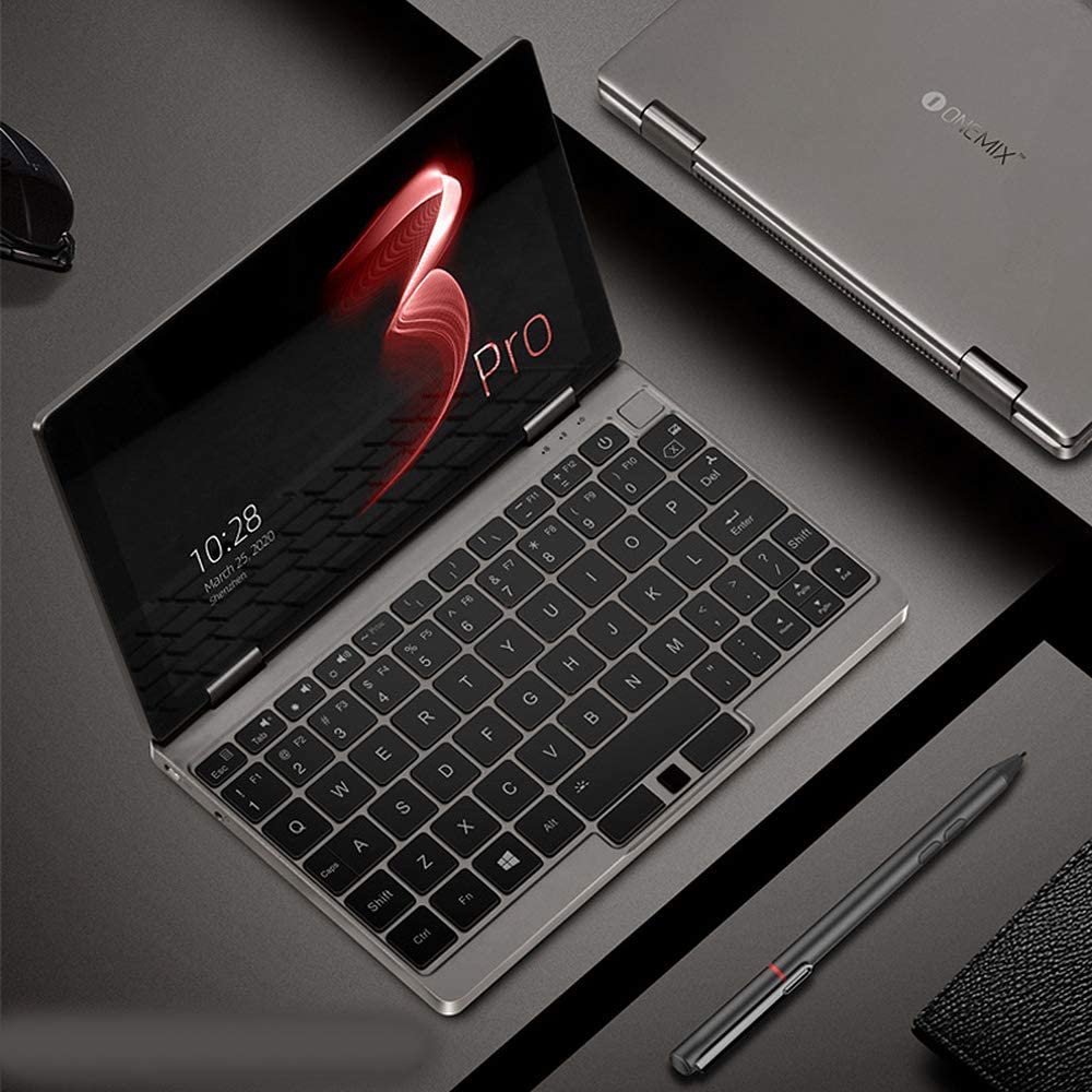 One Netbook One Mix 3 PRO Platinum Edition Yoga CPU Intel 10th I7-10510Y 8.4" Mini Pocket Laptop Ultrabook UMPC Win 10 Home, 2560X1600 Touch Screen Tablet PC 16GB RAM/512GB PCIE SSD Storage