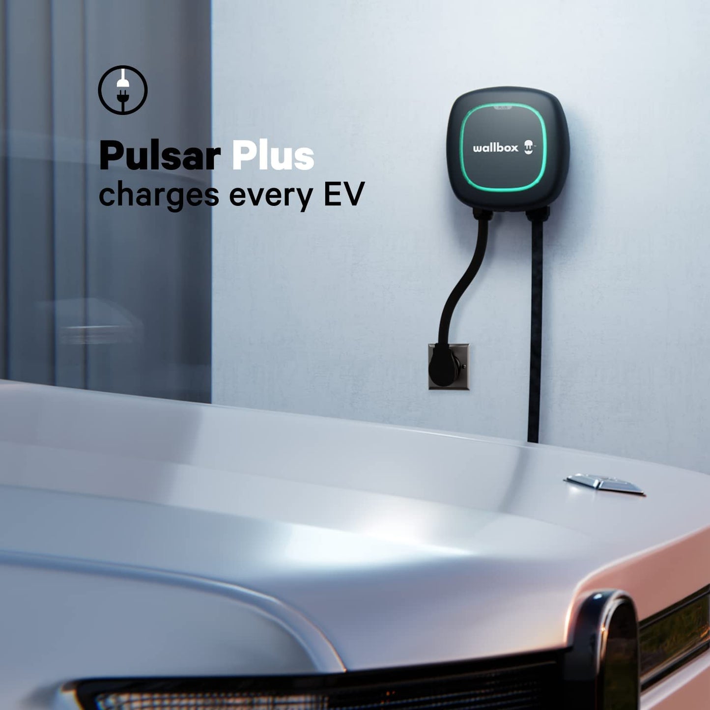Pulsar Plus Level 2 Cargador inteligente para vehículo eléctrico – 40 Amp NEMA ultra compacto, WiFi, Bluetooth, Alexa y Google Home