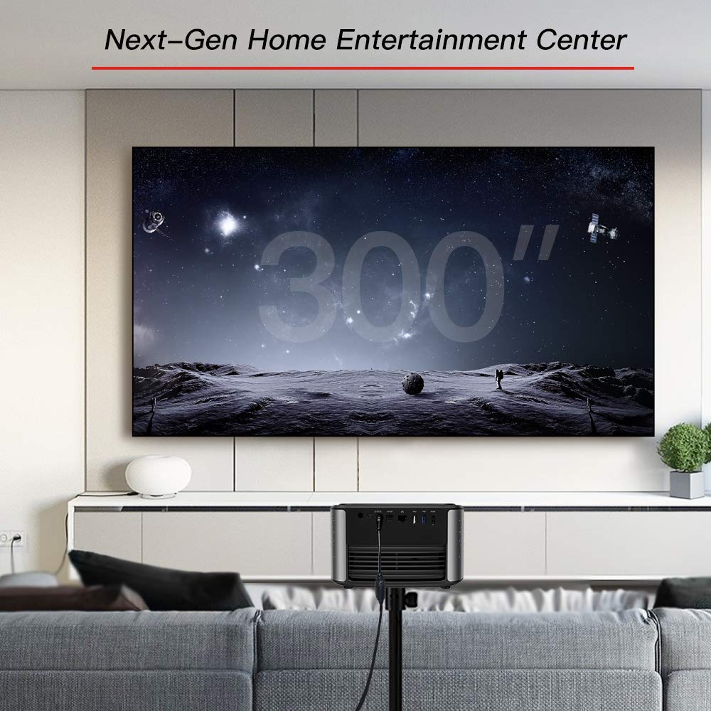JMGO J6S Native 1080P Full HD 4K Projector with Android, 1100 ANSI lm, Auto Focus, Keystone Correction,DLP, Dolby, 3D, WiFi, Bluetooth Speaker, Smart Home Cinema Video Projector, 300" Picture